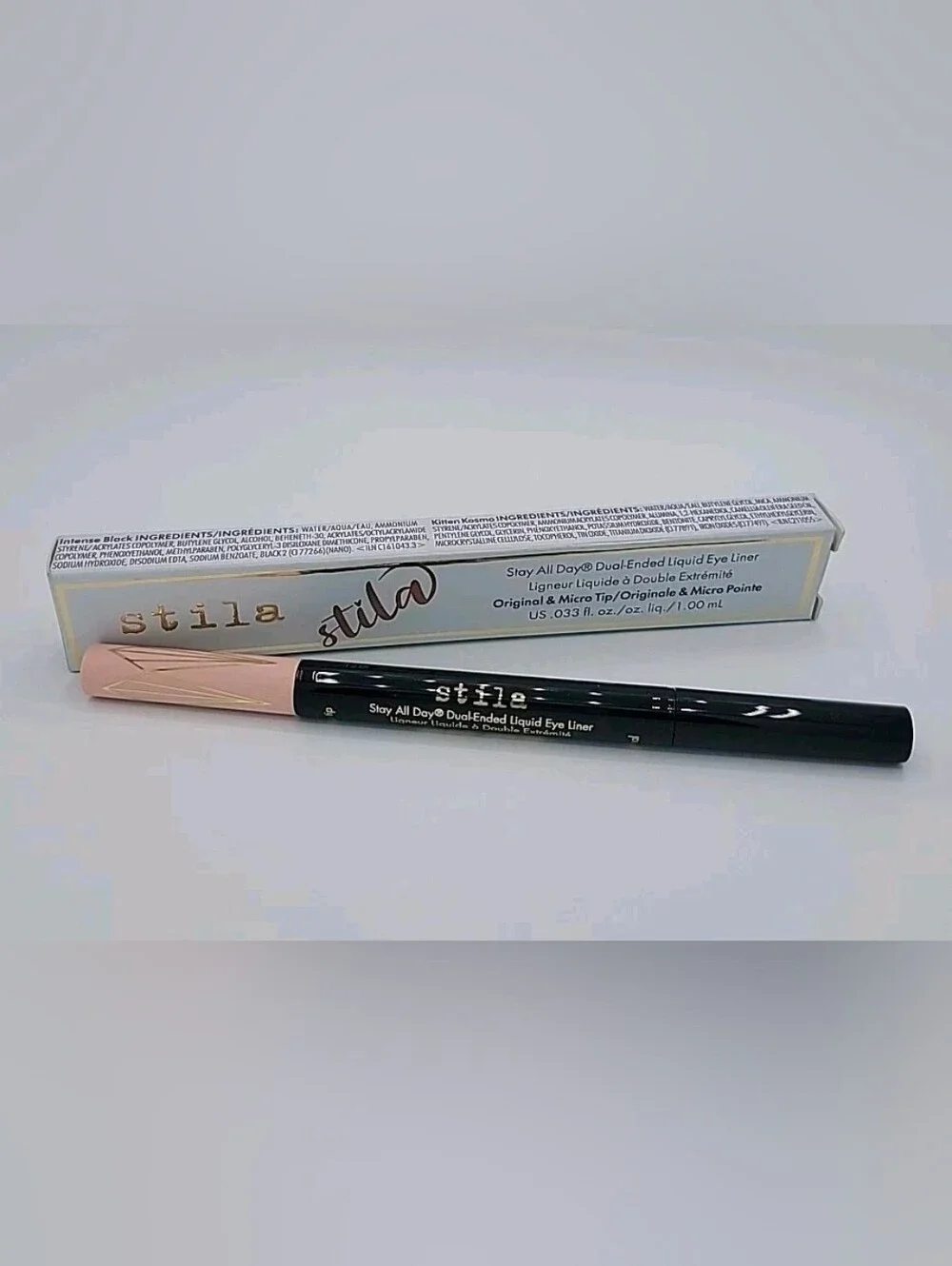 NIB STILA Stay All Day Dual Ended Liquid Eyeliner - Intense Black/Kitten Kosmo